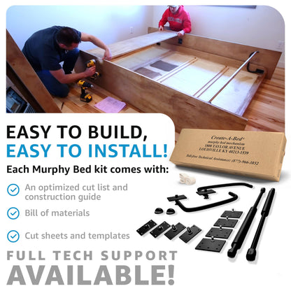 Create-A-Bed Queen Size Deluxe Murphy Bed Kit, Vertical