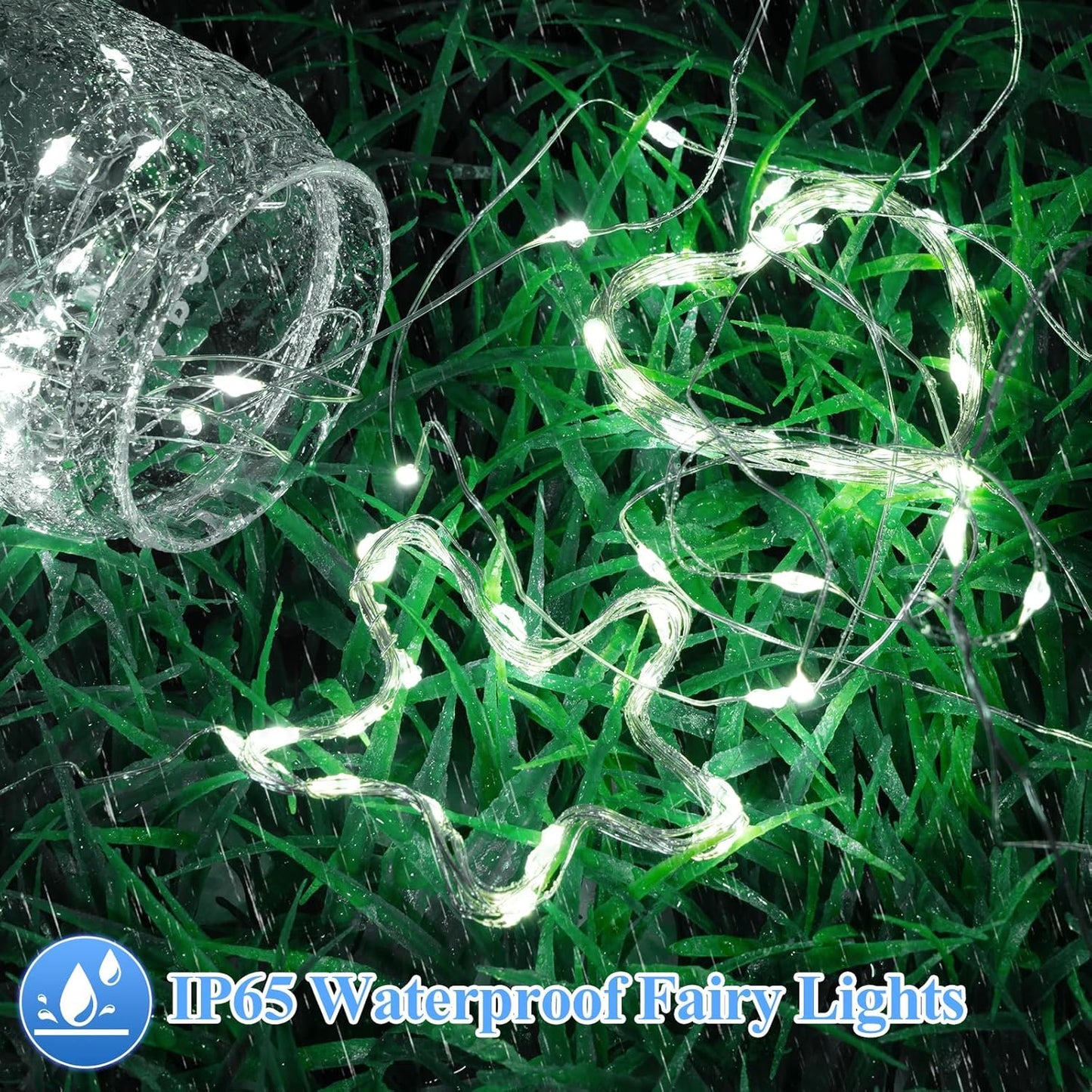 12-Pack Lights-7FT 20 Lakumu Fairy Lights Battery Operated String LED,Waterproof Silver Wire Firefly Lights for Mason