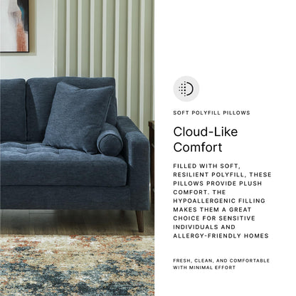 Signature Design By Ashley Bixler Classic Tufted Right-arm Facing Corner Chaise with Tapered Legs and Removable Cushions, Blue