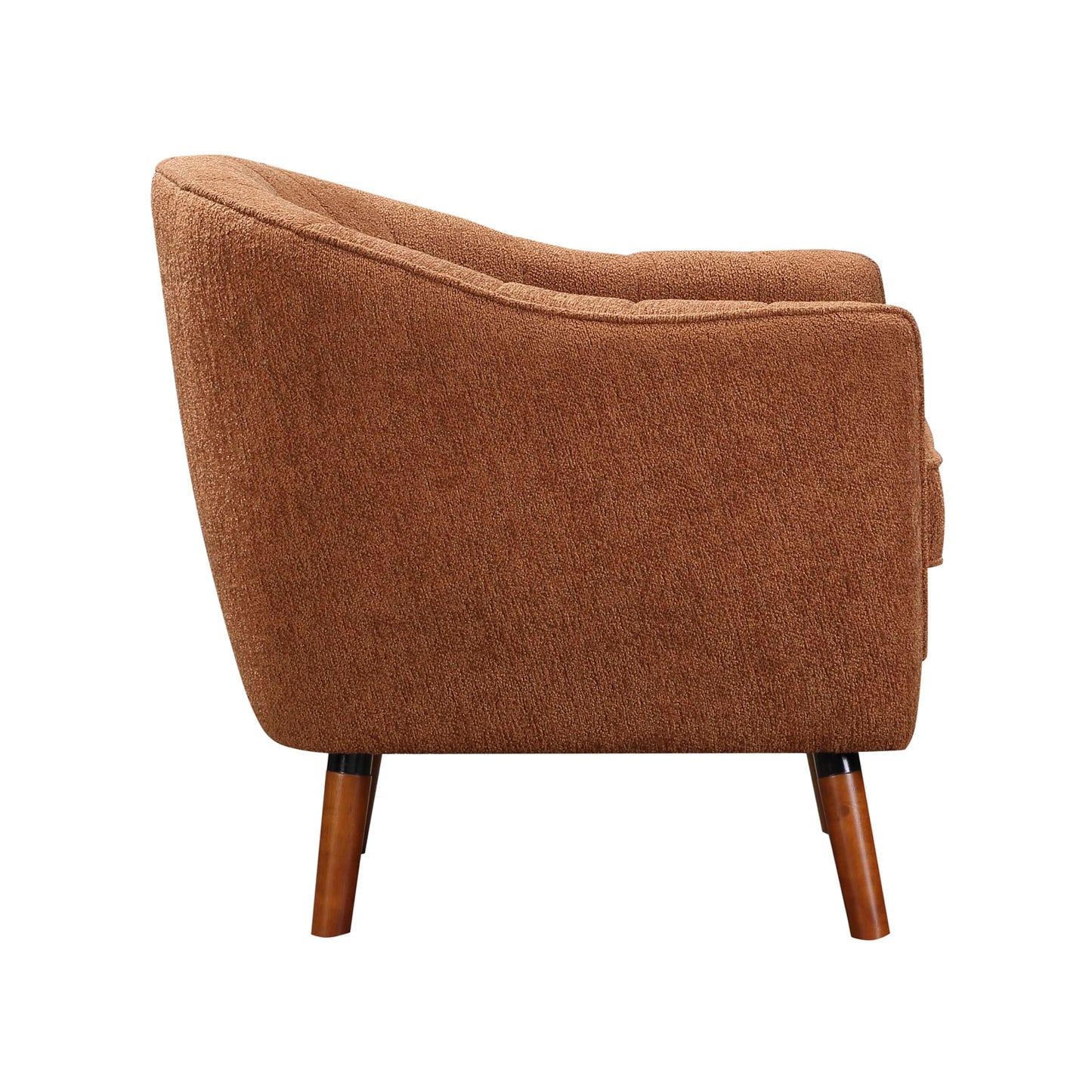 Lexicon Alard Tufted Fabric Barrel Accent Chair, Rust