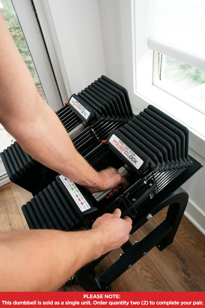 PowerBlock Pro 100 Adjustable Dumbbell, Sold As A Single Unit 5-100 lb Dumbbell – Durable Steel Build, Innovative Workout Equipment, Strength Training