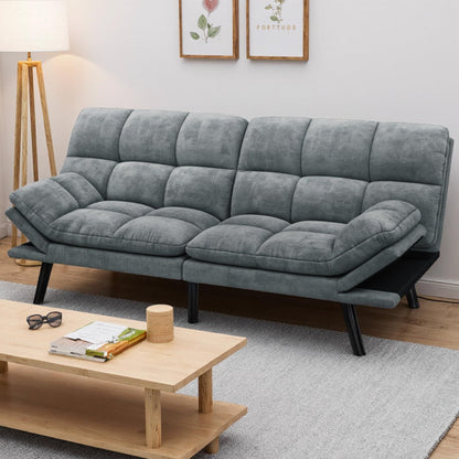 YITAHOME Convertible Futon Sofa Bed, 70" Folding Futon Set for Living Room Home Office Aprtment, Modern Futon Couch with Adjustable Backrest & Armrests, Recliner Lounge, Loveseat Sofa
