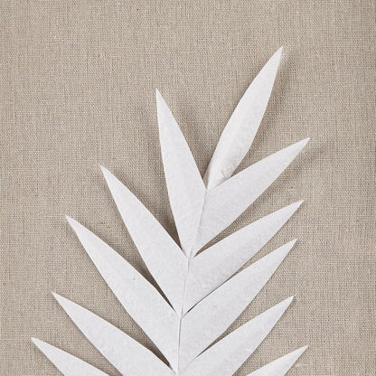 Madison Park Sabal Floral Wall Art - Handmade Canvas Palm Natural Rice Paper Shadow -Box Set, Glass, Wood Frame, Linen Base, Botanical Modern Room Decor for Hallway, Bedroom Accent, Off White 3 Piece