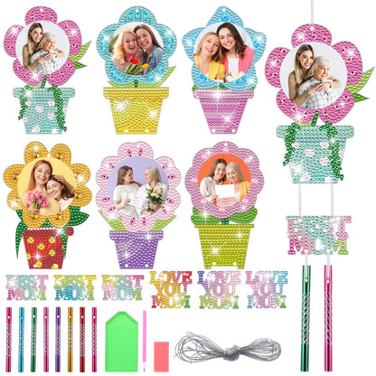 6 Sets Mother's Day Crafts Kits Diamond Painting Wind Chime Gifts Bulk Mothers Day Diamond Art Making Kits for Mom Women Employee Coworkers Friends Family Church DIY Activities