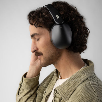 Skullcandy Hesh 360 Wireless Over-Ear Bluetooth Headphones, Up to 100 Hours Battery, Noise Isolating Fit, Flat-Folding Collapsible Design, Microphone iPhone Android - True Black