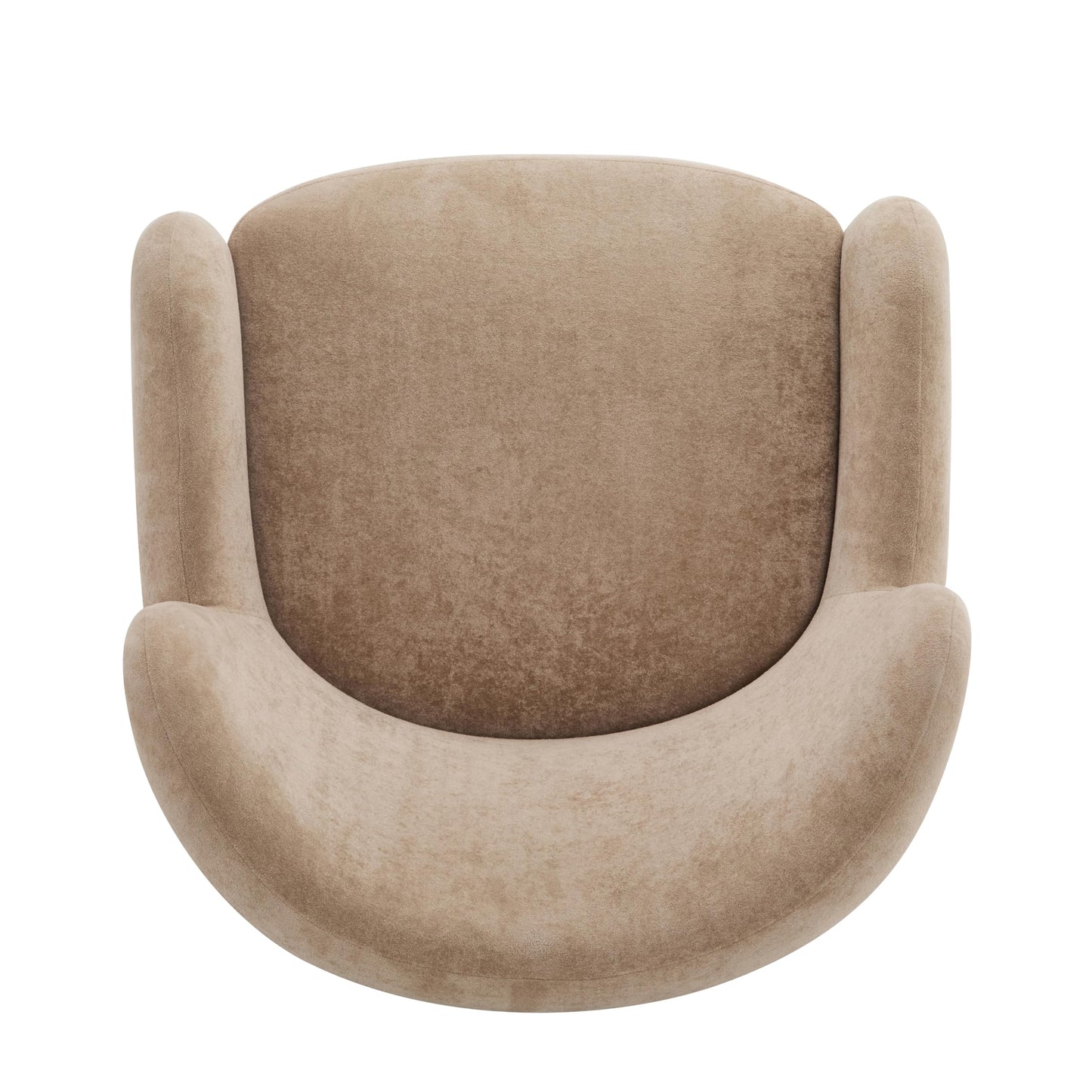 Merax Wingback Accent Armchair, Velvet Upholstered Lounge Chair with Pocket Spring Cushion and Solid Birch Legs, Mid Century Modern Reading Chair for Living Room Bedroom, Camel