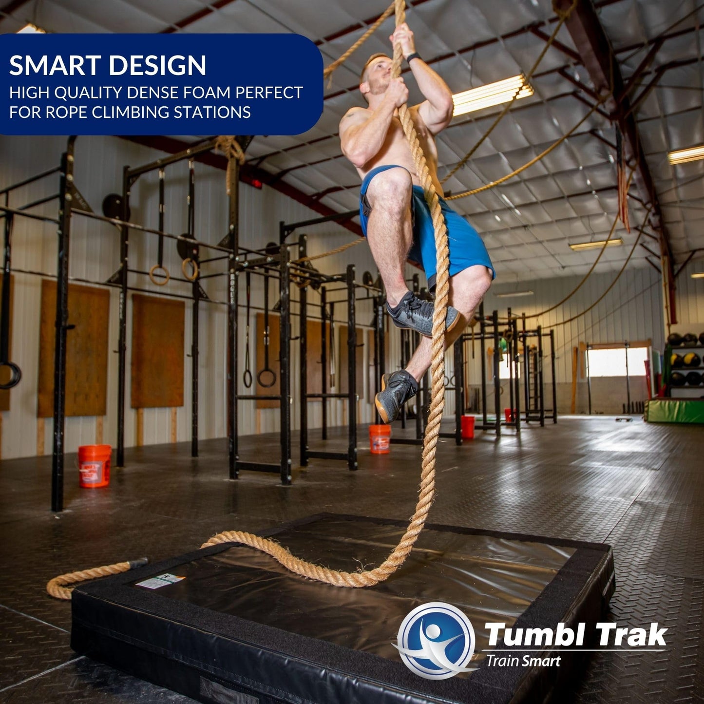 Tumbl Trak Modular Practice Mat - 5 Ft x 5 Ft x 8 in Thick - Build Your Own Crash Mat for Gymnastics, Cheerleading, Dance, Acro and Martial Arts (Purple)