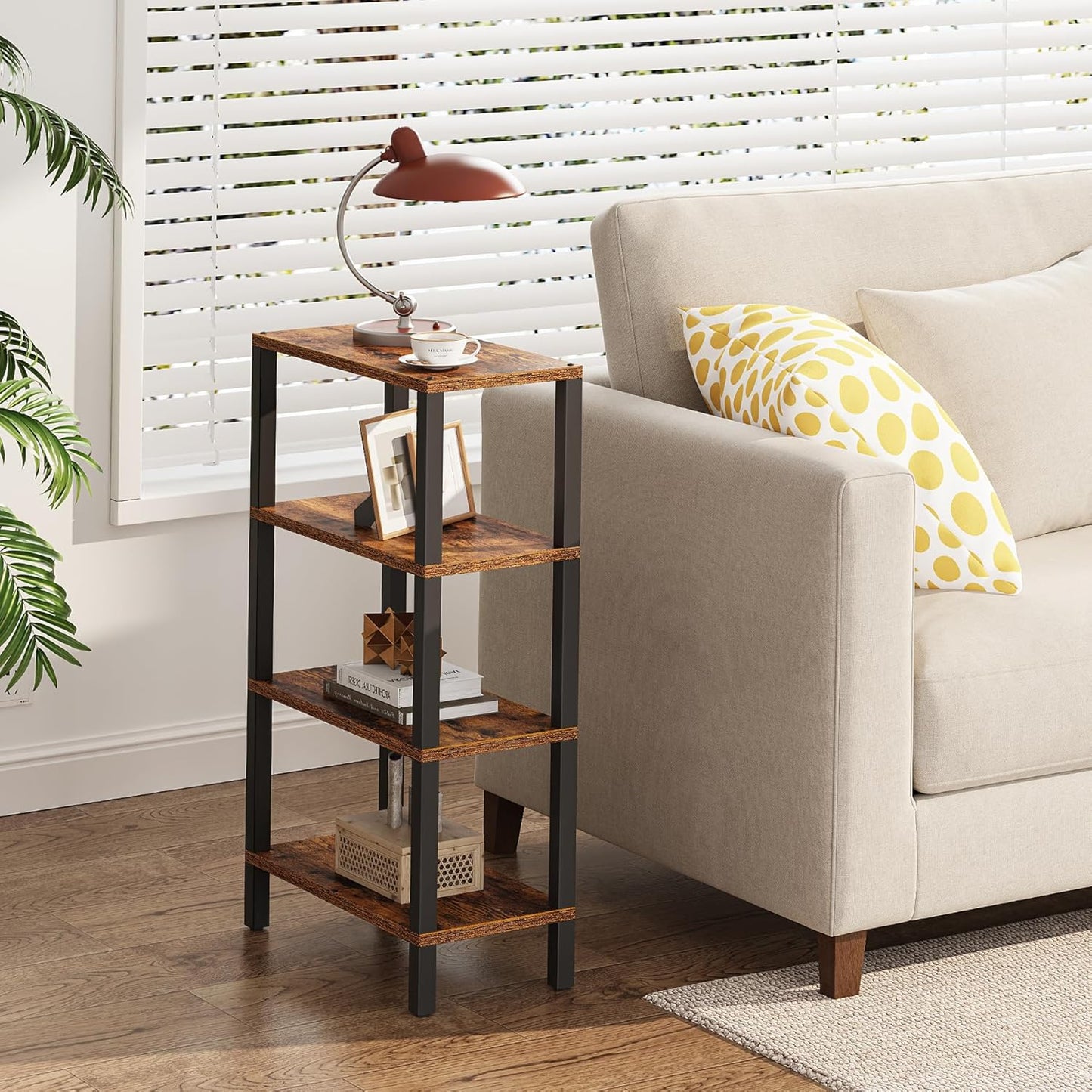 TB01BB078 TUTOTAK Small Side Table, Narrow End Table, Skinny Sofa Table, Slim Nightstand, Couch Table, Living Room, Bed