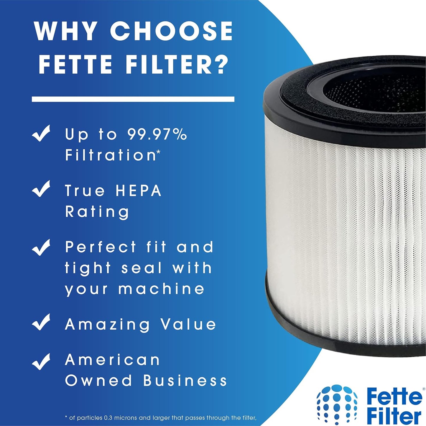Fette Filter - Replacement HEPA and Carbon Filter Compatible with BISSELL MYair Pro Hub and Plus Air Purifier
