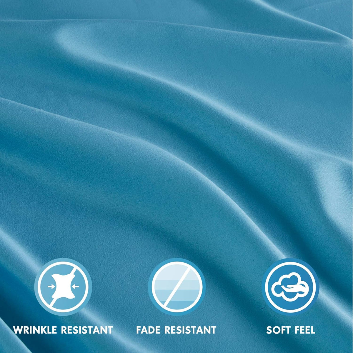 Comfort Spaces King Microfiber Fitted Sheet 14" Deep Pocket, Wrinkle Resistant, Teal Bedding
