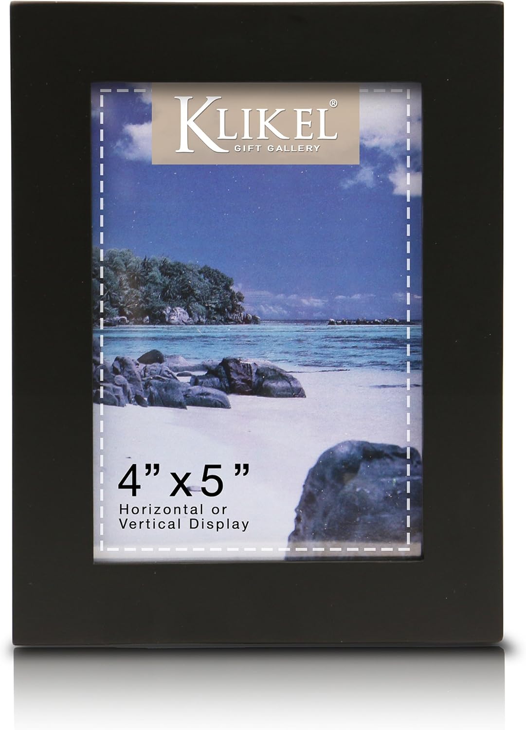 Klikel 4x5 Picture Frame - Black Wooden Photo Frame with Glass Protection, Ready for Display