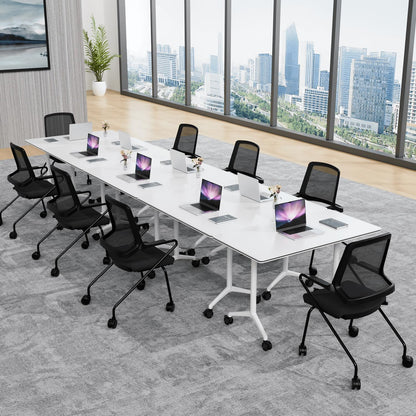 6 Pack Conference Room Tables,Mobile Folding Conference Table with Wheels,Modern Training Locking Rolling Meeting Conference Tables with Flip-Top for Office Classroom Business,6-12 Person,61IN