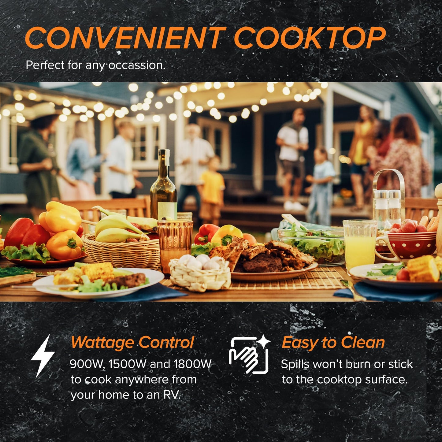Nuwave Double Pro Cooktop Induction Countertop Burner, Portable, 900/1500/1800W with Dynamic Watt Technology, 50°F to 575°F, 8” Heating Coil, Shatter-Proof Ceramic Glass, Seamless IMD Touch Panel