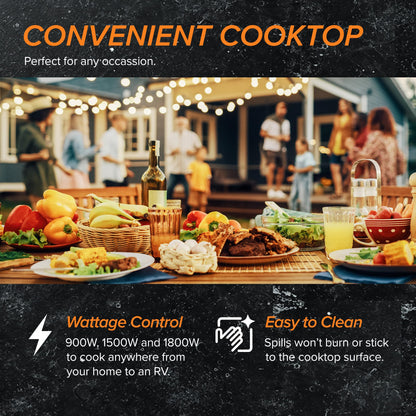 Nuwave Double Pro Cooktop Induction Countertop Burner, Portable, 900/1500/1800W with Dynamic Watt Technology, 50°F to 575°F, 8” Heating Coil, Shatter-Proof Ceramic Glass, Seamless IMD Touch Panel