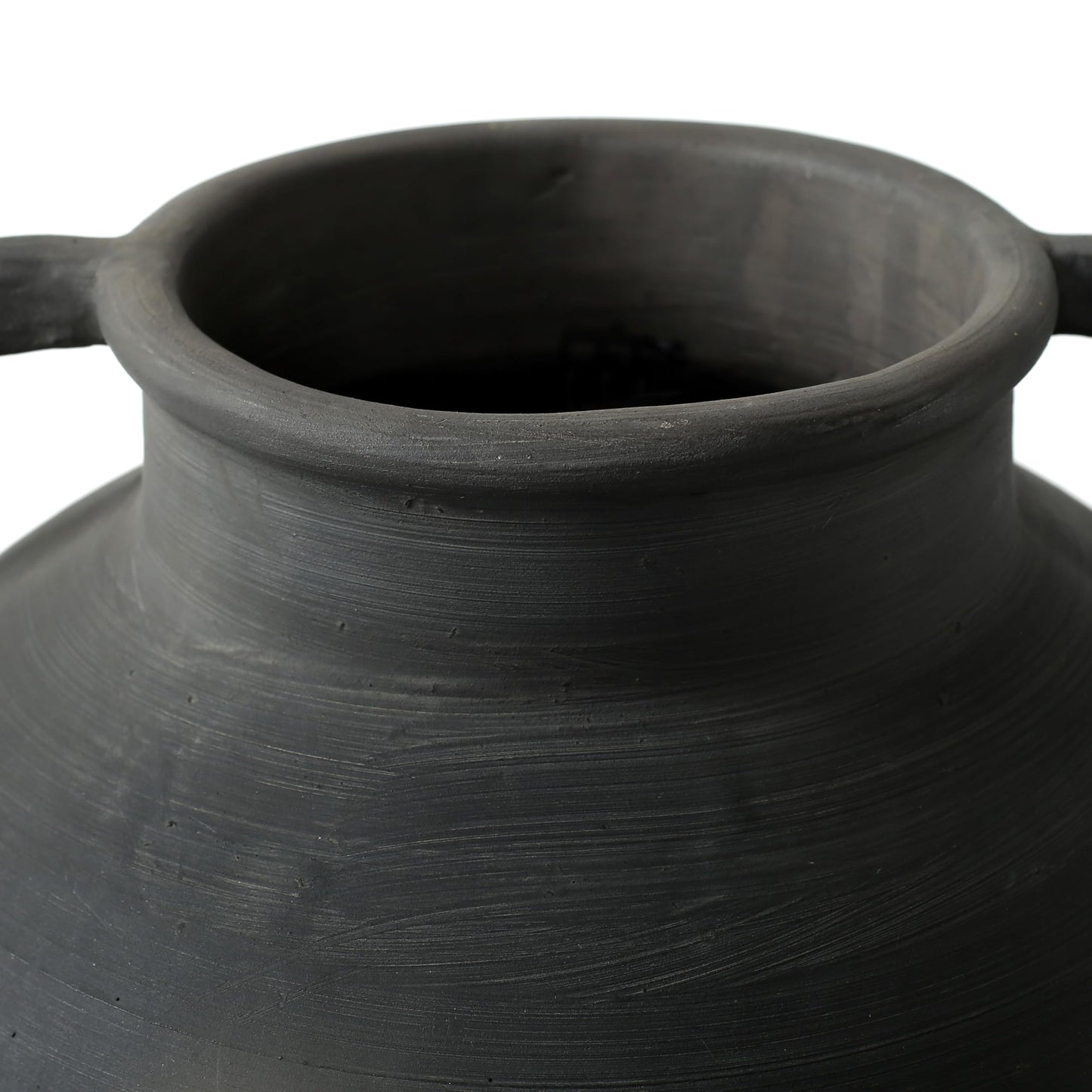 Approx.14 Earthy Gray Pottery Vase with Two Decorative Handles