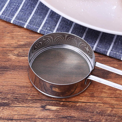 2.5 Inch Stainless Steel Strainer with Long Handle, Flour Sieve Mini Small Flour Sifter Drainer for Baking, Powder