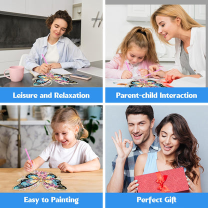GHHKUD Butterfly Diamond Painting Desktop Ornament for Adults Double Sided, Stand Up Diamond Art Ornaments DIY Special Diamond Gem Craft Tabletop Placement Board Kit for Home Decor