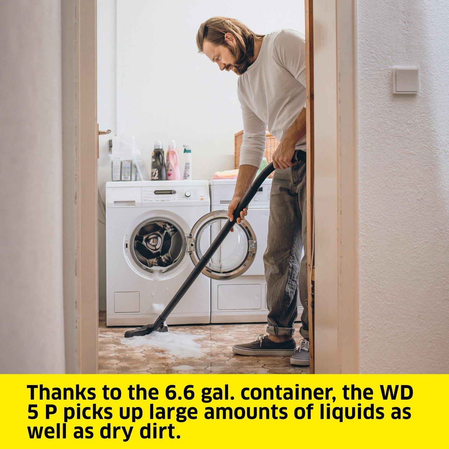 KÄRCHER Shop Vacuum WD 5 P, 6.6 Gal, 6.0 Peak HP, 33 ft Reach, Wet Dry Vacuum Cleaner, Heavy Duty, Blower Function, Crevice Tool, Floor Nozzle, Great for DIY Projects and Workshops