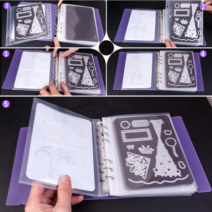 UNIMEIX Thicken 10 Pcs Magnetic Sheets for Die Storage with 1 Binder Cover, Stamp and Die Storage Die Cut Storage for Card Making Supplies(1.2 mm Thickness, Purple