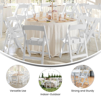 Flash Furniture Hercules Series Kids Padded Folding Chairs for Children, Children's Event Seats with 264-lb. Static Weight Capacity, Set of 11, White