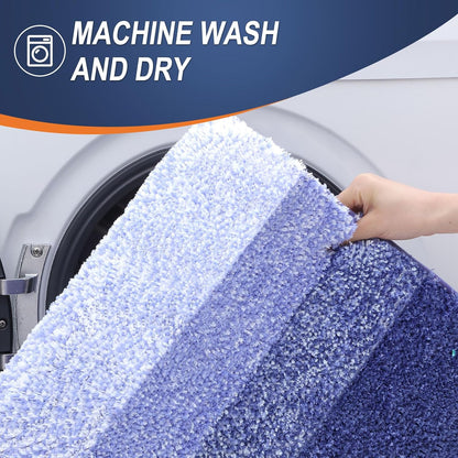 OLANLY Bathroom Runner Rug - Extra Soft Microfiber Mat | Quick Dry, Washable, 47x20, Blue-Violet