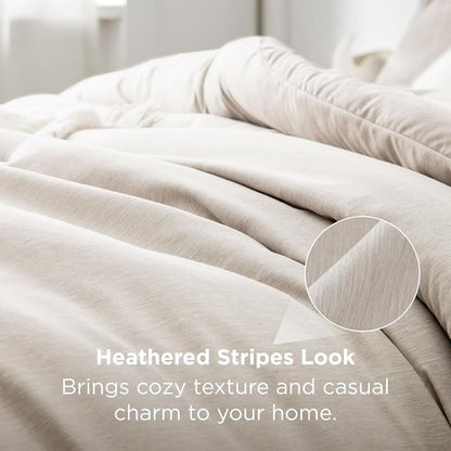 Bedsure Queen Comforter Set - Beige Soft All-Season Bedding | 3-Piece Set with 90"x90" Comforter & 2 Pillow Shams