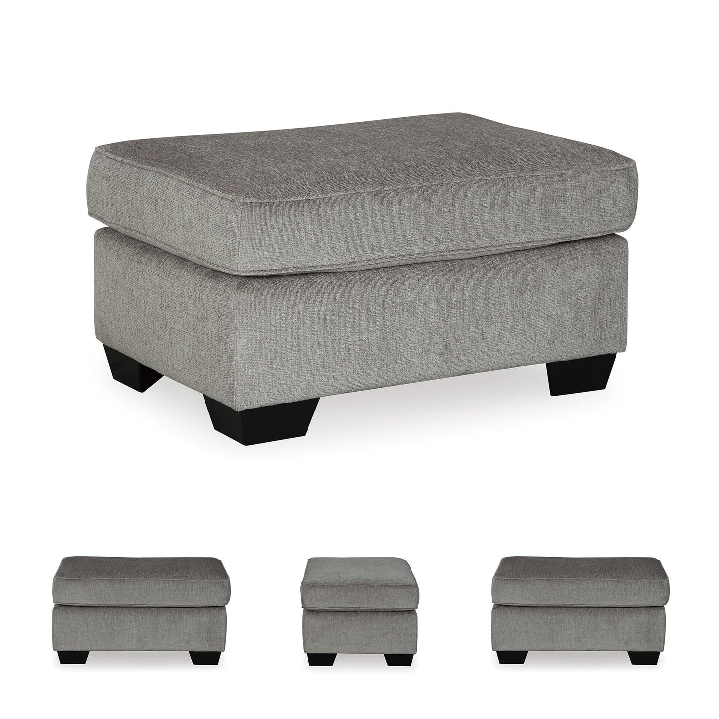 Signature Design by Ashley Altari Modern Rectangular Accent Ottoman, Light Gray