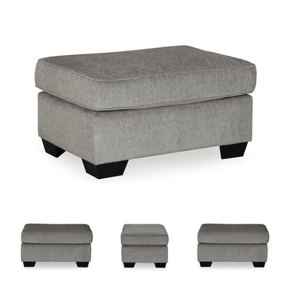 Signature Design by Ashley Altari Modern Rectangular Accent Ottoman, Light Gray