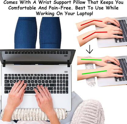 Homie Reading Pillow with Wrist Support, Has Arm Rests, and Back Support for Bed Rest, Lounging, Reading, Working on