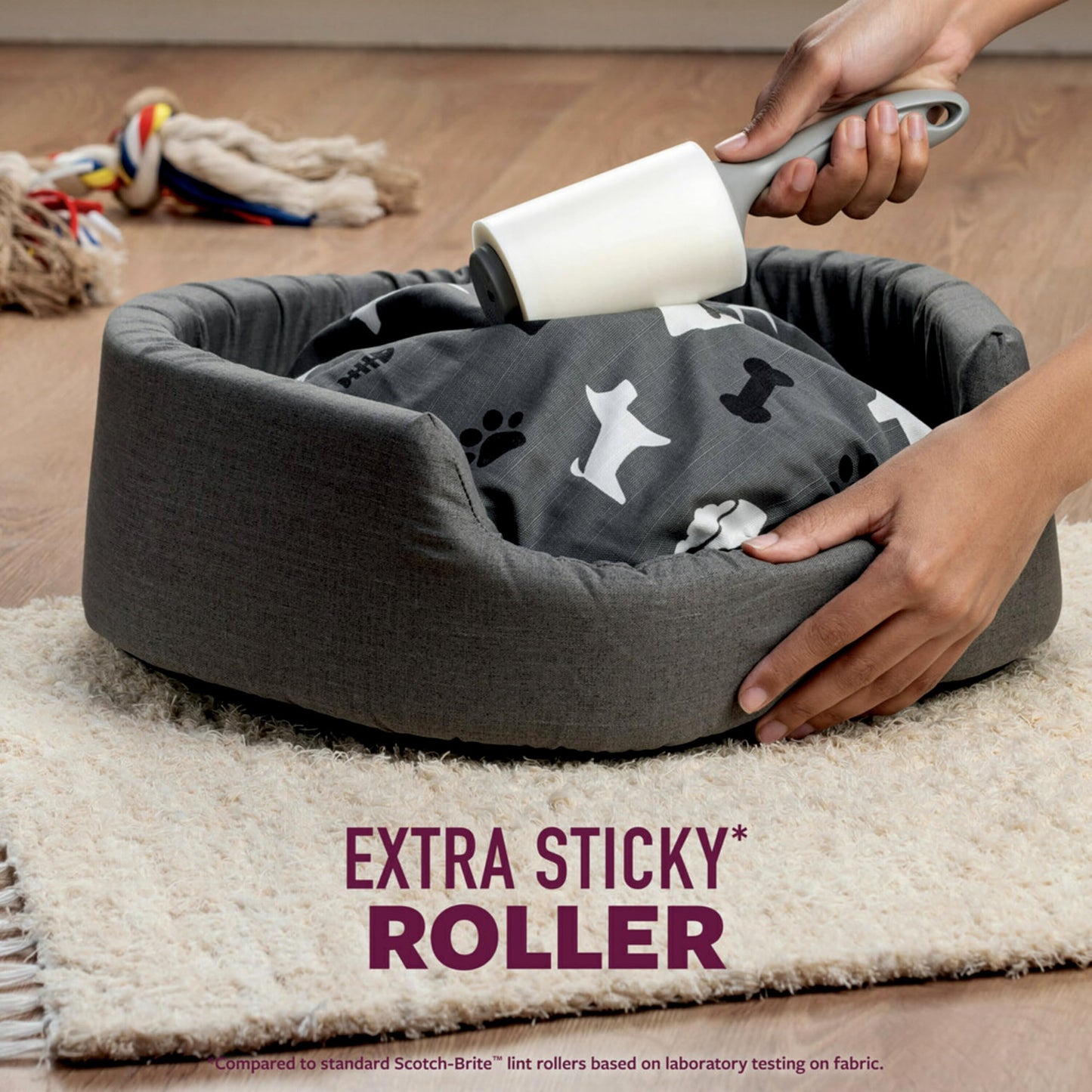 Scotch-Brite Pet Extra Sticky Large Surface Roller, Designed for Pet Hair, 60 Sheets
