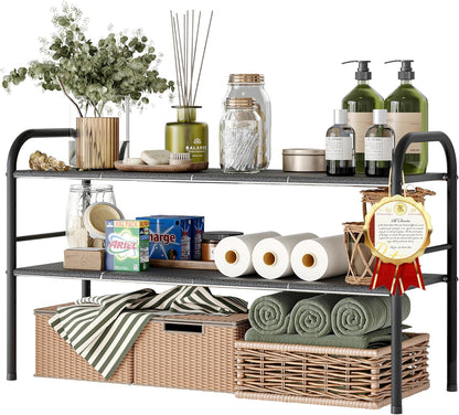 2 8 NETEL Under Sink Organizers and Storage, Tier Expandable Under Cabinet Organizer Shelf with Removable