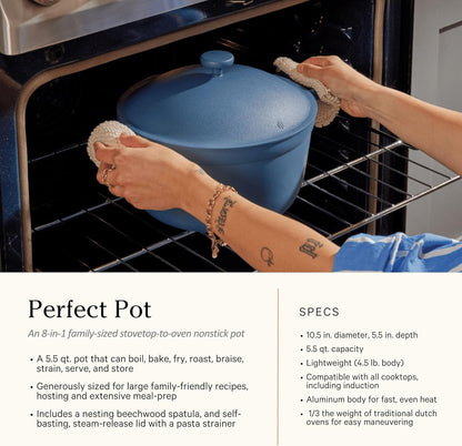 Our Place Cookware Set - 13-Piece Nonstick Kitchen Essentials | Toxin-Free, Heat Safe to 450°F | Blue Salt