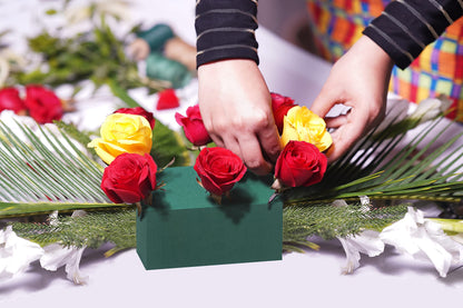 FLOFARE Pack of 6, Dry and Wet Floral Foam Blocks for Fresh and Artificial Flowers, Each (7.8” L x 3.5” W x 2.4” H), for Wedding, Birthdays, Home, Office, and Garden Decorations