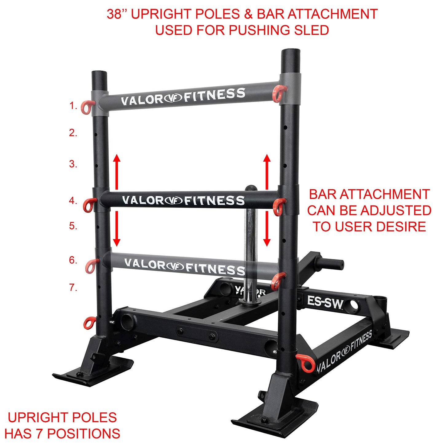 Valor Fitness Weighted Wheelbarrow Sled with Harness – Push, Pull, or Drag – Power Training Sled for Strength and Conditioning – 300 lb Capacity – Olympic Plate Storage – Home Gym Equipment