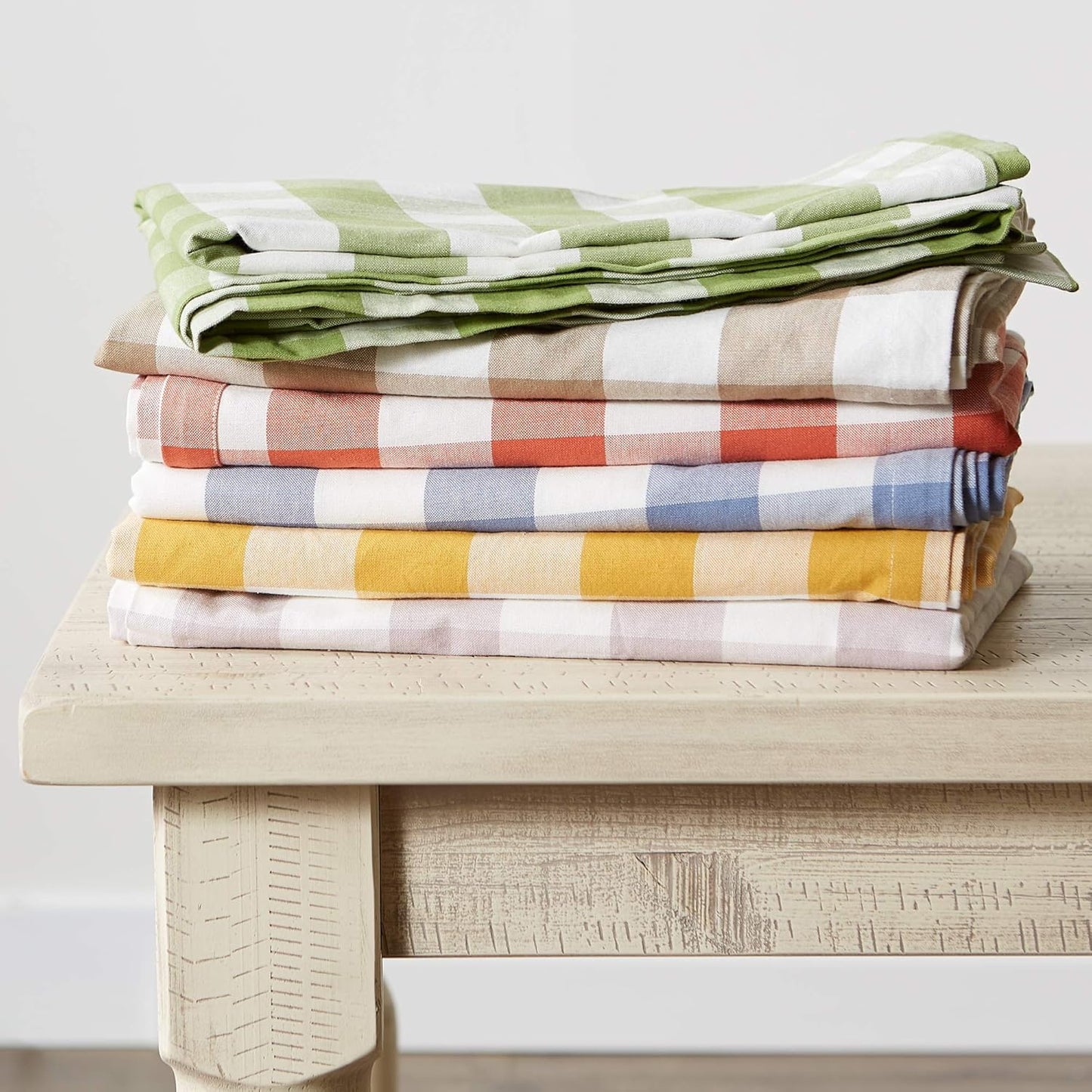 DII Buffalo Check Collection, Classic Farmhouse Tablecloth, 60 x 104, Antique Green