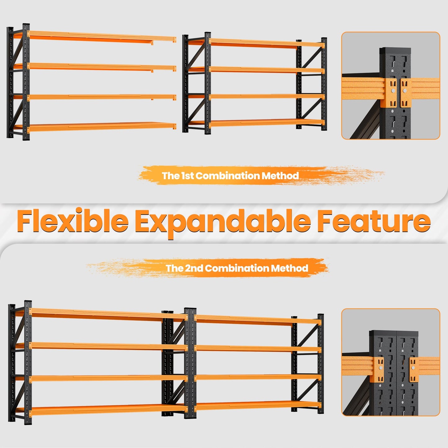 AFAIF Storage Shelves Heavy Duty, 6000LBS Metal Garage Shelving 24” Deep Storage Rack Shelf, Steel Tall Industrial Shelving, 4 Tier Adjustable Standing Shelf for Warehouse/Shop 79" W x 24" D x 79" H