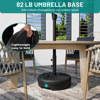 AreShark Patio Umbrella Stand - 81.5lb Max Capacity Water-Filled Base | Heavy Duty Black Design
