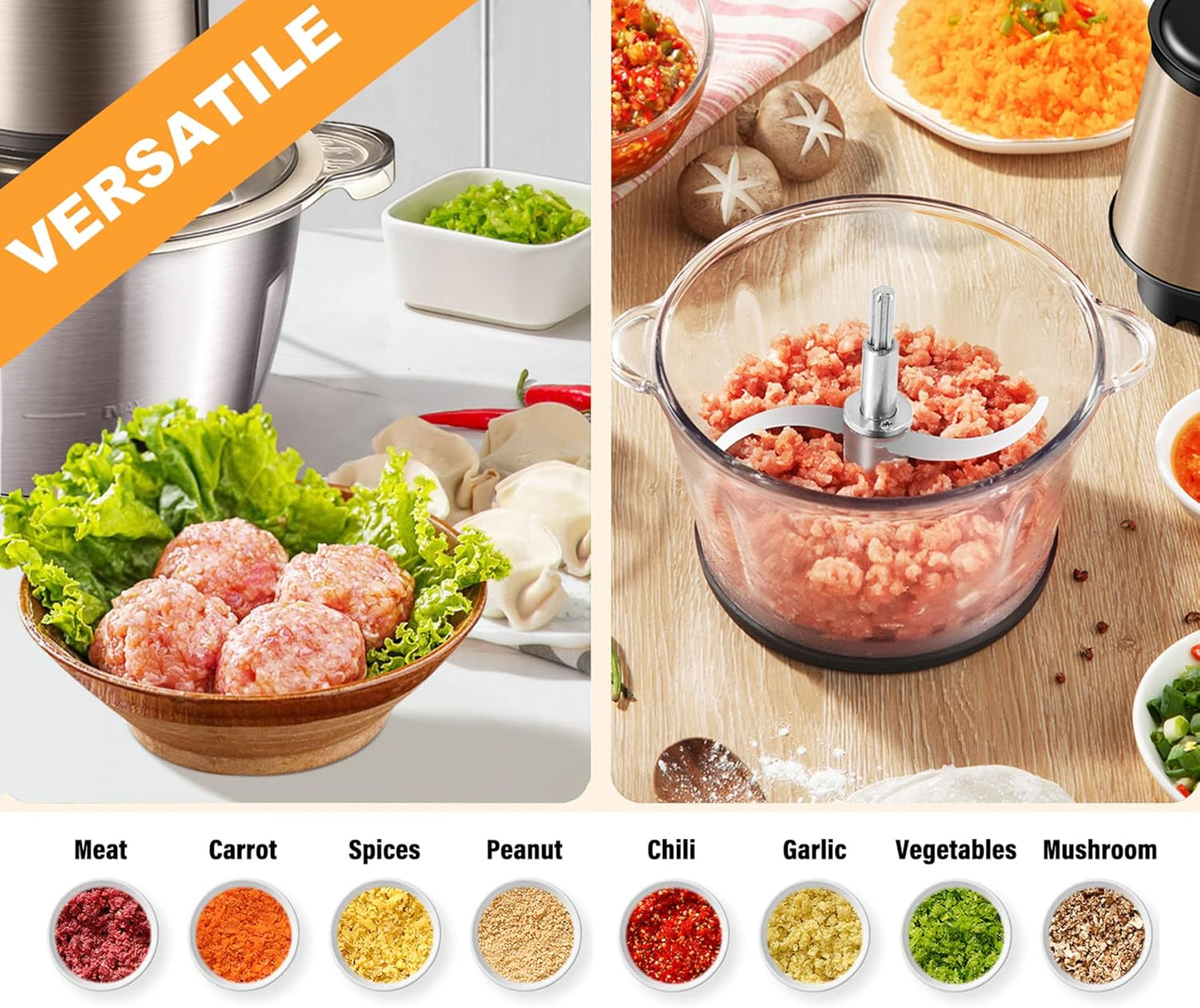 Full Steel Food Processor Blade, Plastic-Free Chopping Blade for 8 Cup Bowl, Compatible with Syvio
