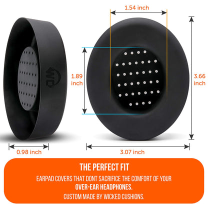 WC SweatZ Studio - Patented Earpad Covers for Beats Studio 3 (A1914) & Beats Studio 2 (B0500 /B0501), Made by Wicked Cushions | Sweatproof & Easily Washable | Black