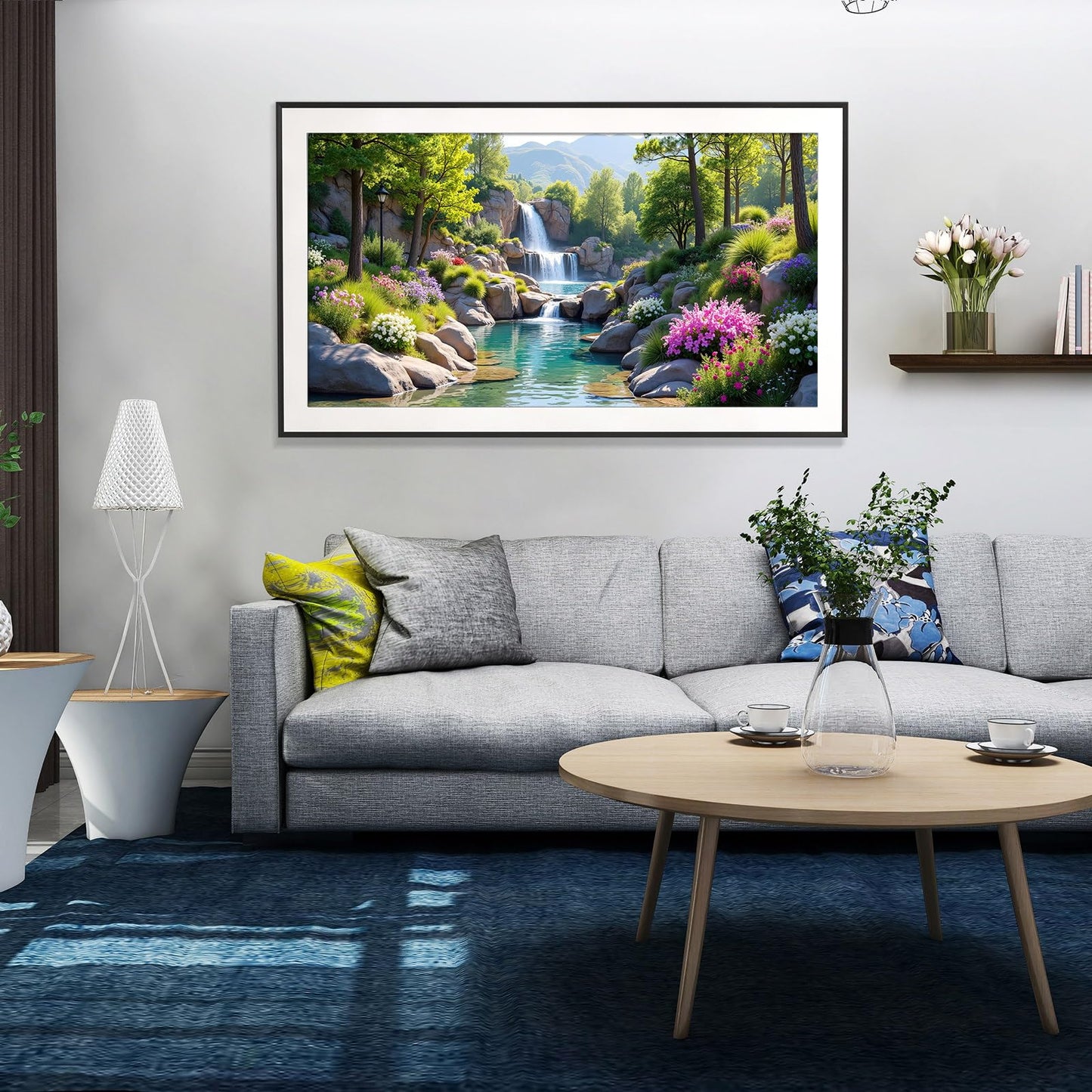 JOOZ Large Diamond Art Kits for Adults - 5D Landscape Diamond Painting Kits for Adults, DIY Full Drill Diamond Art Painting Waterfall for Beginners, Gem Art Kits for Home Wall Decor 27.5x15.7 Inch