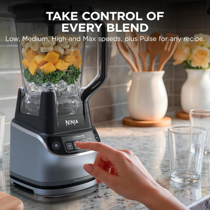 Ninja UltraCrush Professional Kitchen System | 1500W, 72oz Full-Size Blender, 8-Cup Food Processor & 18 oz To-Go Cup | Total Crushing Technology, Smoothies, Ice Crush, Chopping & More | Silver | BP401