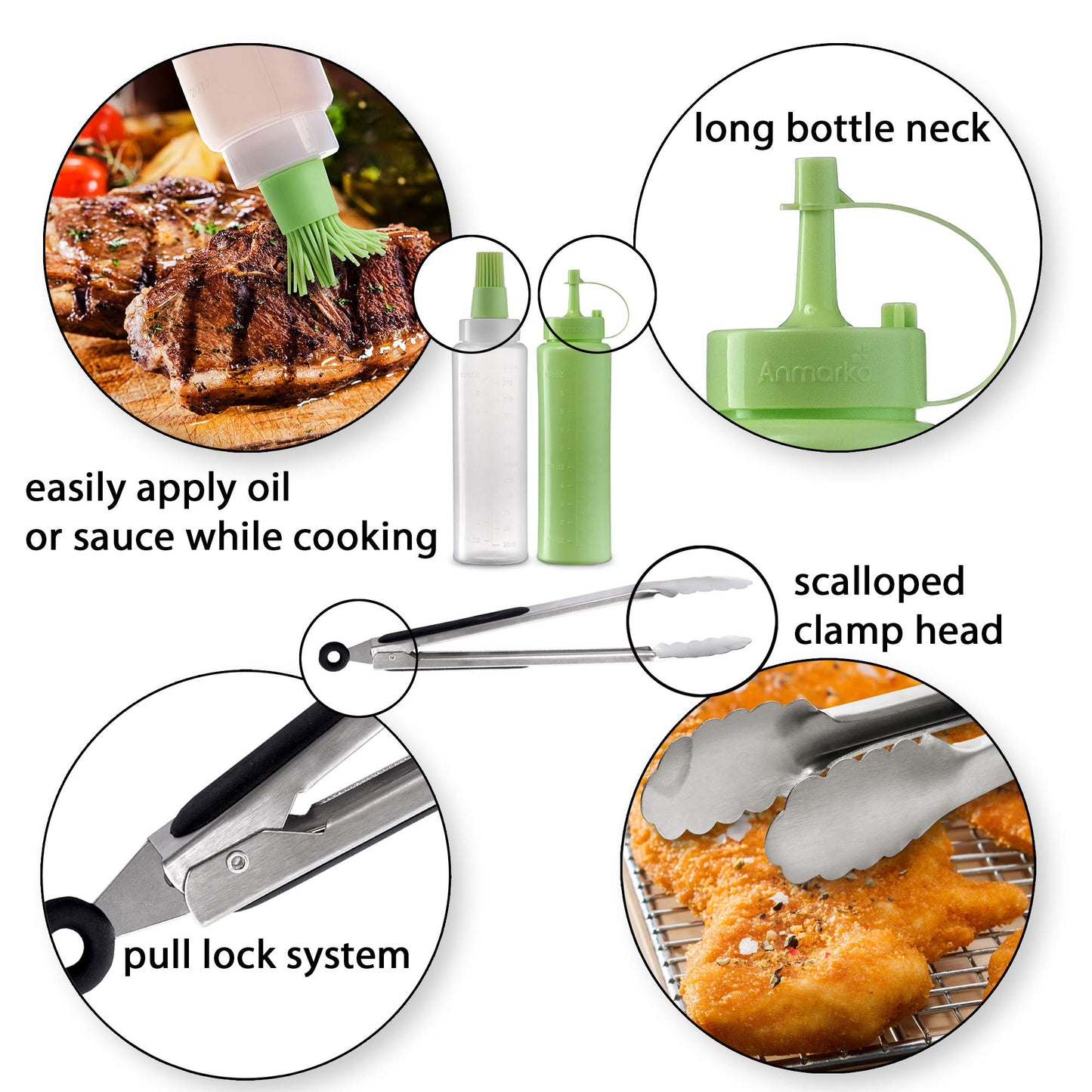 Anmarko Metal Spatula Set Stainless Steel and Scraper - Professional Chef Griddle Spatulas Set of 6 - Heavy Duty Accessories Great for Cast Iron BBQ Flat Top Grill