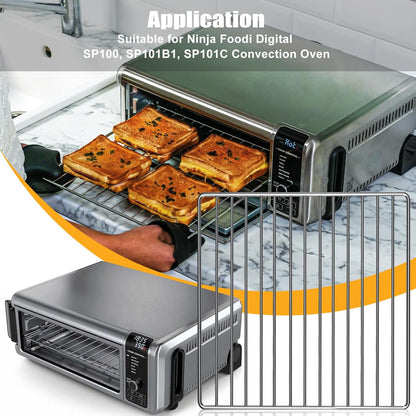Air Fryer Rack for Ninja Foodi 10 in 1 SP100, 13.4'' Stainless Steel Accessories for Countertop Oven, Dishwasher Safe
