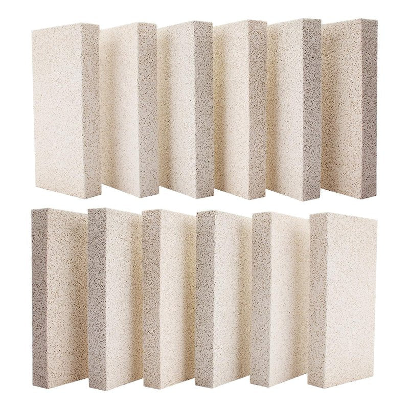 12 Pieces Insulating Fire Brick for Ovens, Kilns, Blacksmith, Fireplaces, Forges 9" x 4.5" x 1.25" 2300F Rated Insulating Fire Bricks