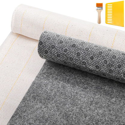 Yarlung 2 Pack 79"x59" Tufting Cloth and 79"x40" Final Backing for Rug Tufting, Large Yellow Marked Lines Monks Cloth with Non Slip Backing for Tufting Gun, Cut Pile, Tufting Supplies