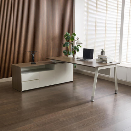 Okeysen 69" Executive Desk and File Storage Cabinet