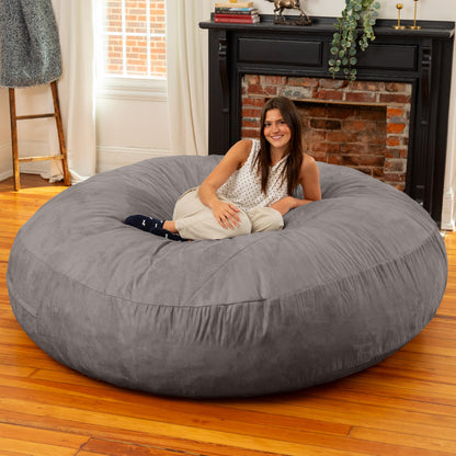 Jaxx 6 Foot Cocoon - 2-in-1 Convertible Bean Bag Bed & Large Bean Bag Chair for Adults, Charcoal