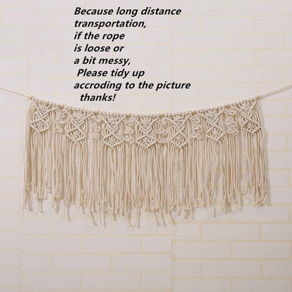 laddawan Macrame Garland Macrame Wall Hanging Nursery Wall Decor Boho Home Bohemian Bedroom Wedding Macrame Garland First Birthday Decor (B)