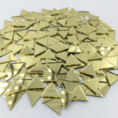 NUO RUI 12mm Triangular Shape Mirror Mosaic Tiles Gold Craft Mirror 120 Pieces