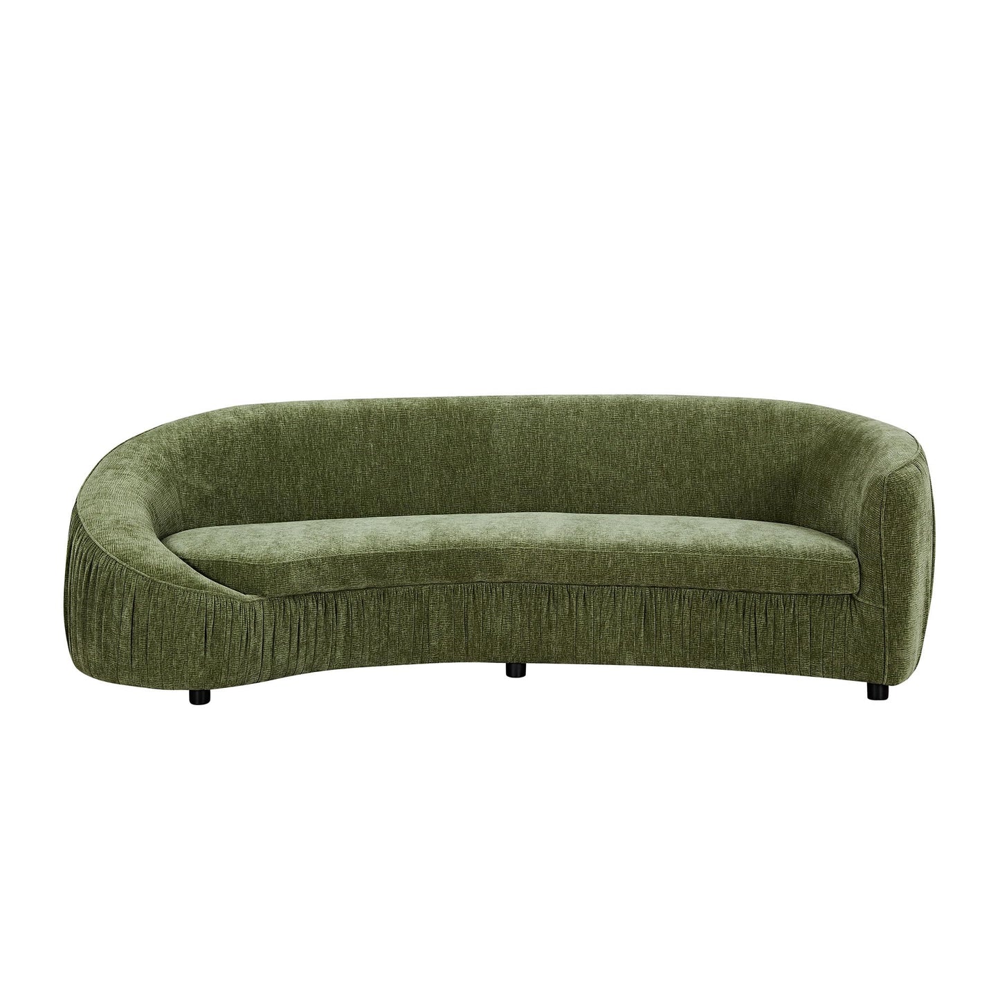 KEIKI 92" Oversized Curved Shaped Upholstered Modular Sectional Sofa, Minimalist 4-Seater Couch with Seat Cushions and Ergonomic Backrest, No Assembly Required, for Apartment, Living Room, Green